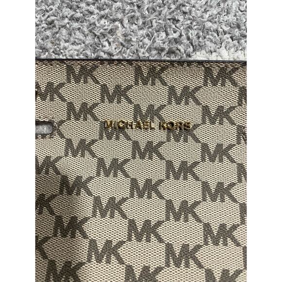 Michael Kors Selma Swap Medium Solid Top Zip Satchel Cover Orange Tan Logo Purse - Picture 11 of 12